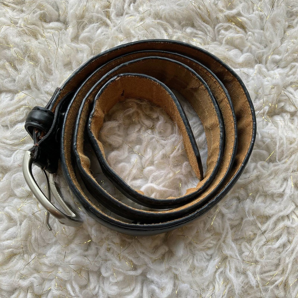 Genuine Leather Dress Belt Mens Sz 42” Waist Black Casual Career Work.